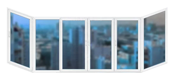 П-образная балконная рама ПВХ 4200×1400 Rehau Grazio