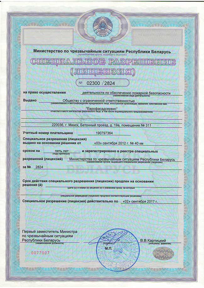 Специальное разрешение (лицензия)