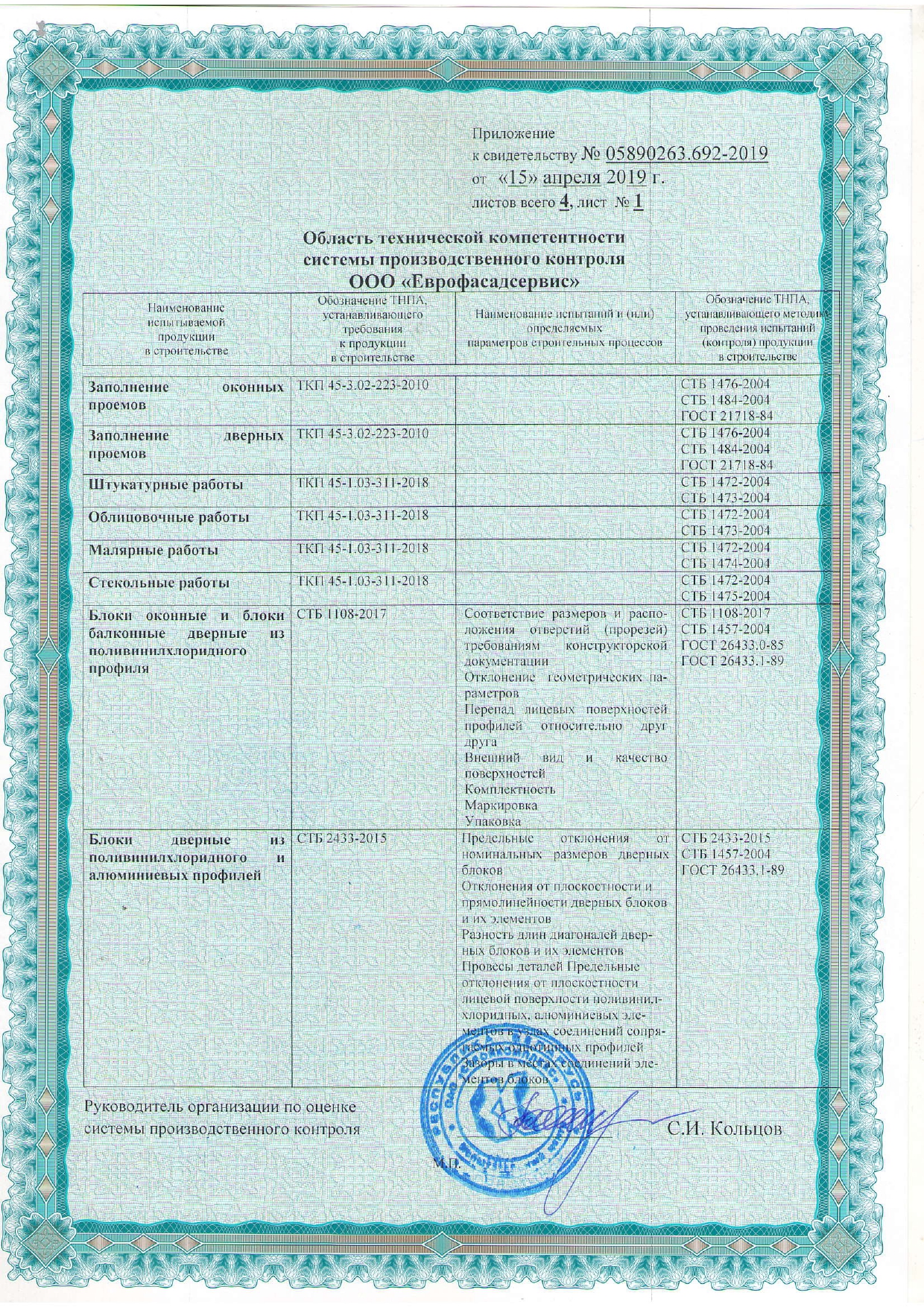 Свидетельство о технической компетентности