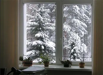 окон ПВХ зимой